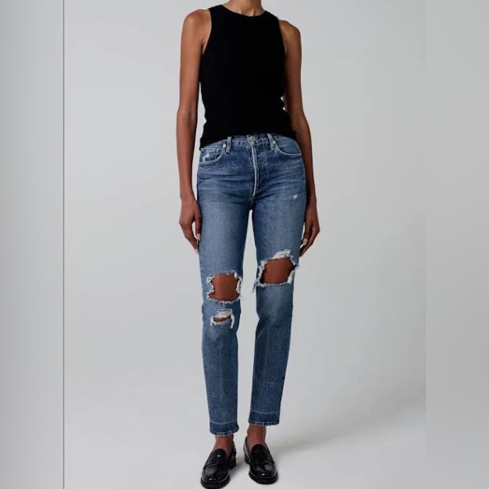 Sz 28 Citizens Of Humanity Blue Boyfriend Jeans Distressed
